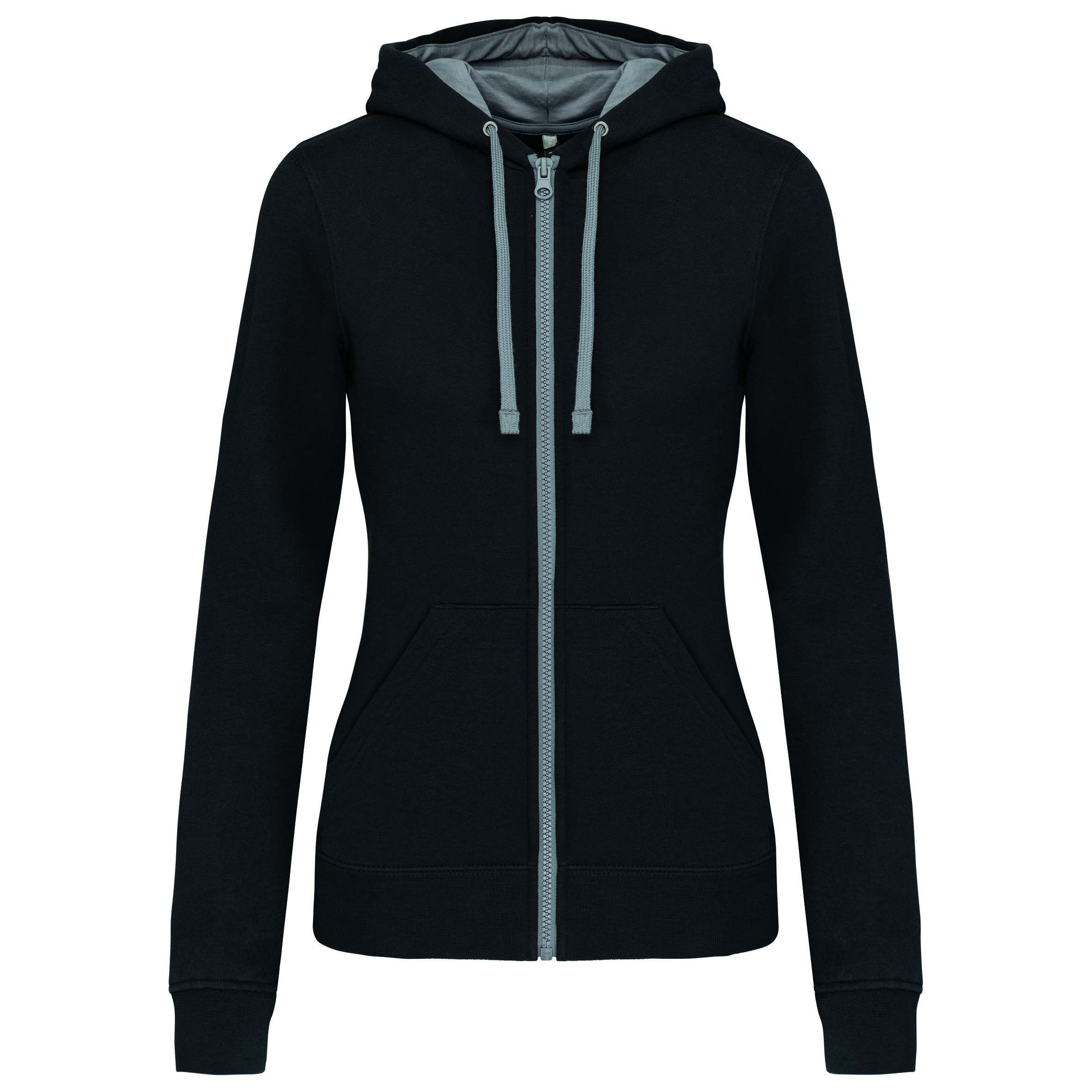 Kariban Sweat-shirt zippé capuche contrastée femme K467 – Image 6