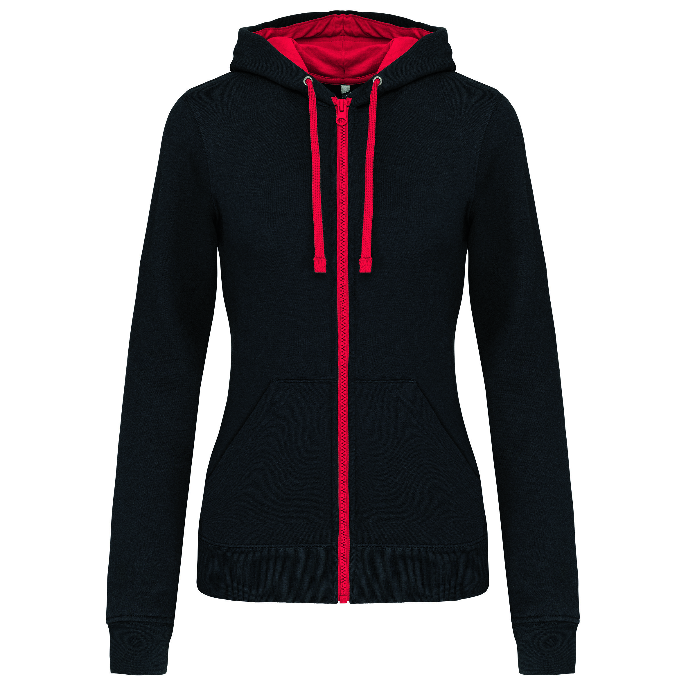 Kariban Sweat-shirt zippé capuche contrastée femme K467 – Image 7