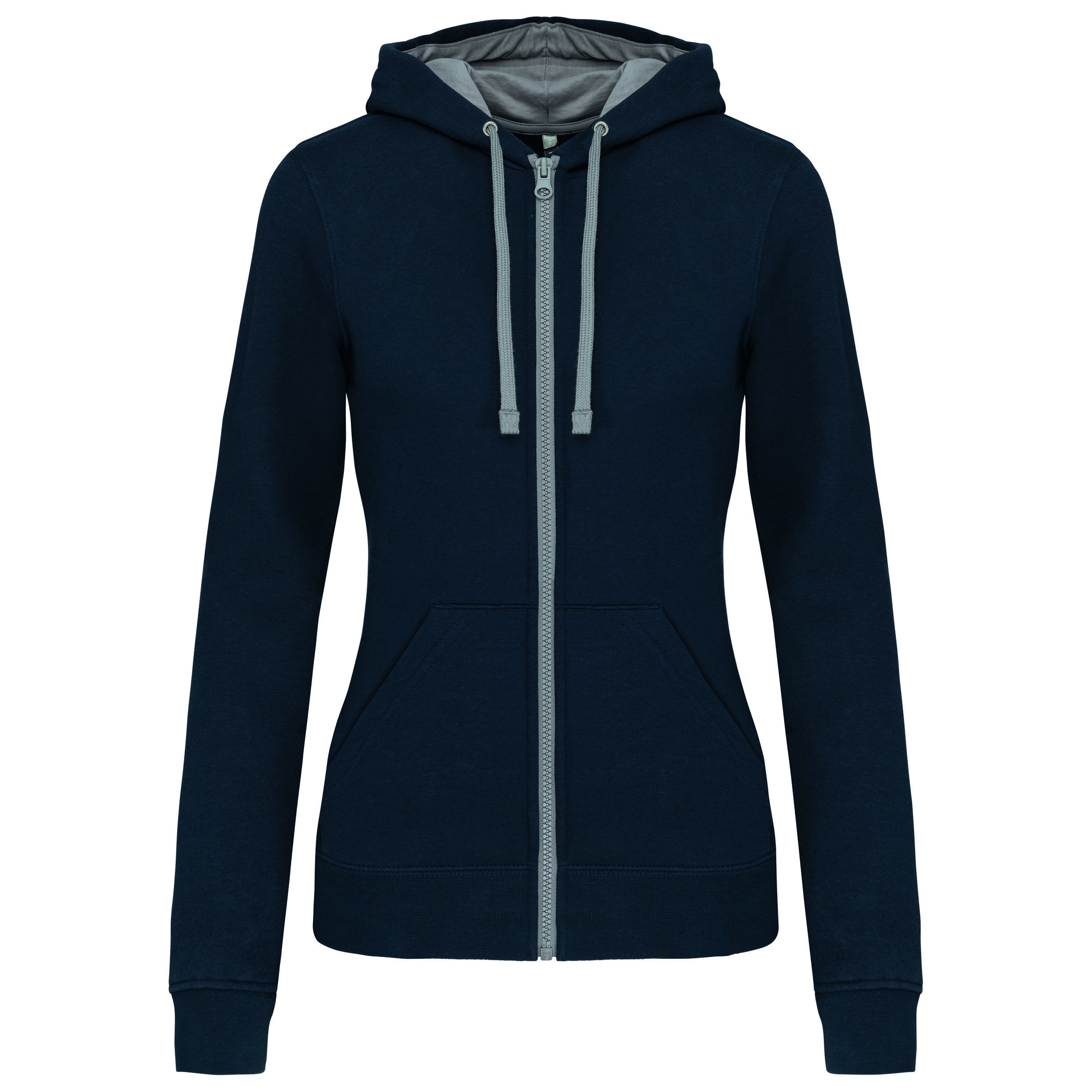 Kariban Sweat-shirt zippé capuche contrastée femme K467 – Image 9