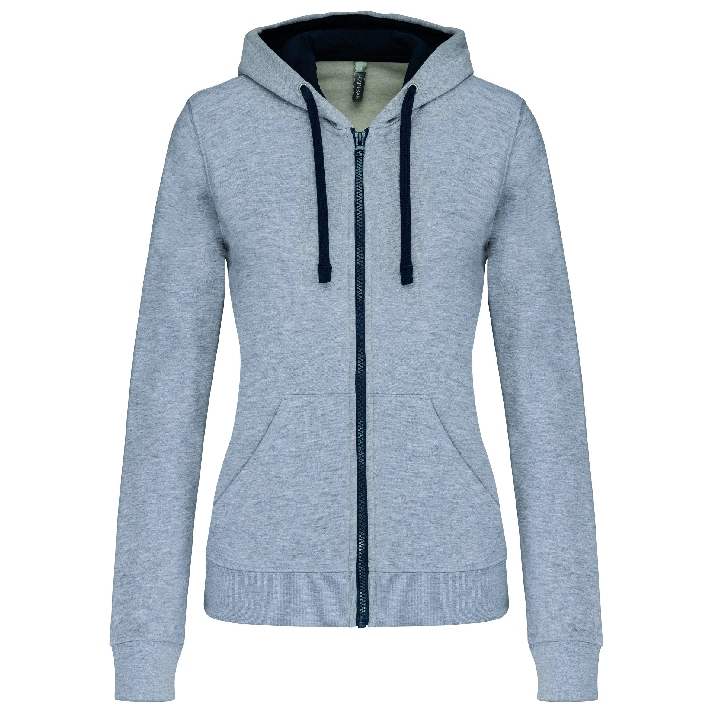 Kariban Sweat-shirt zippé capuche contrastée femme K467 – Image 10