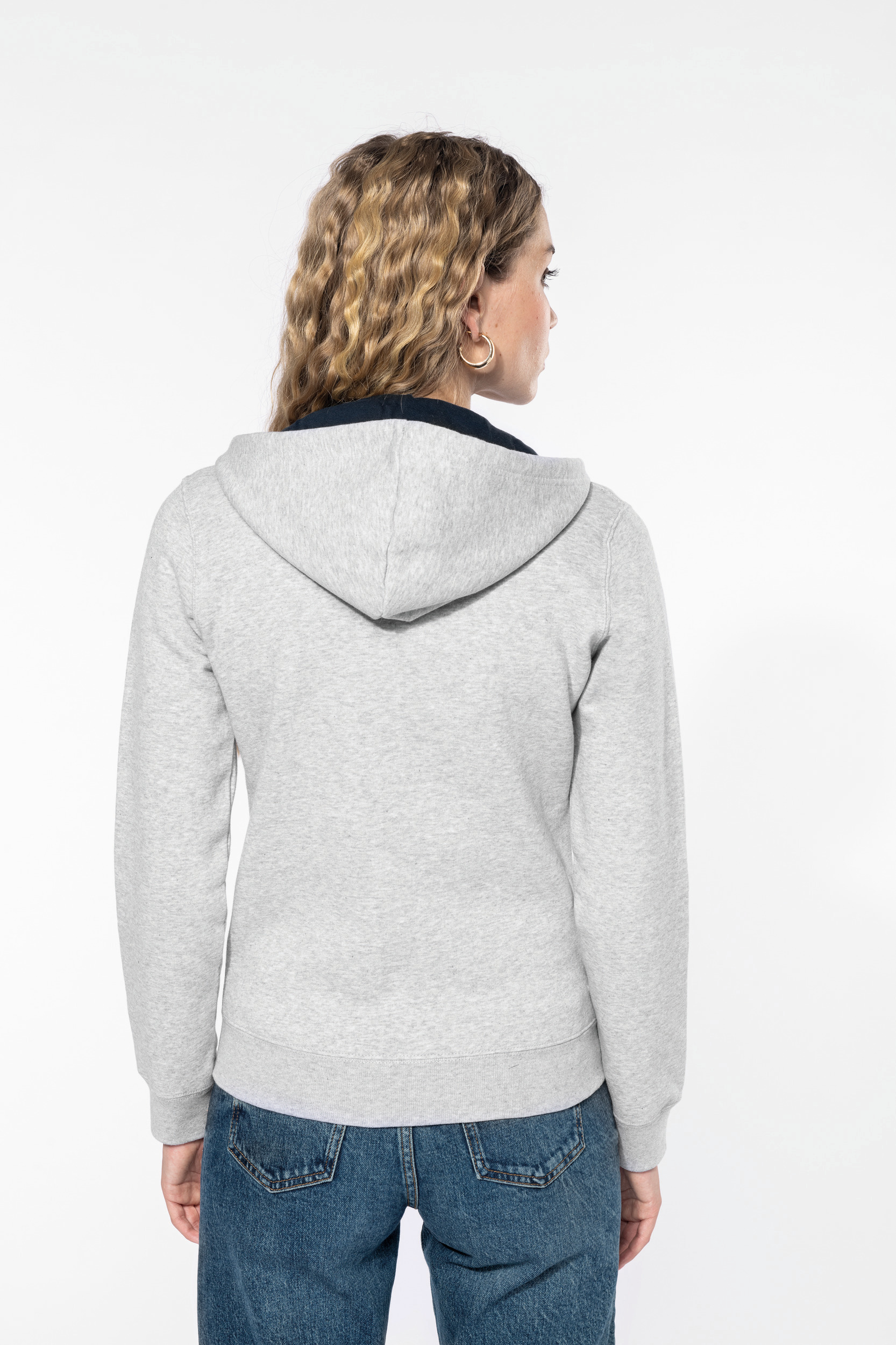 Kariban Sweat-shirt zippé capuche contrastée femme K467 – Image 5