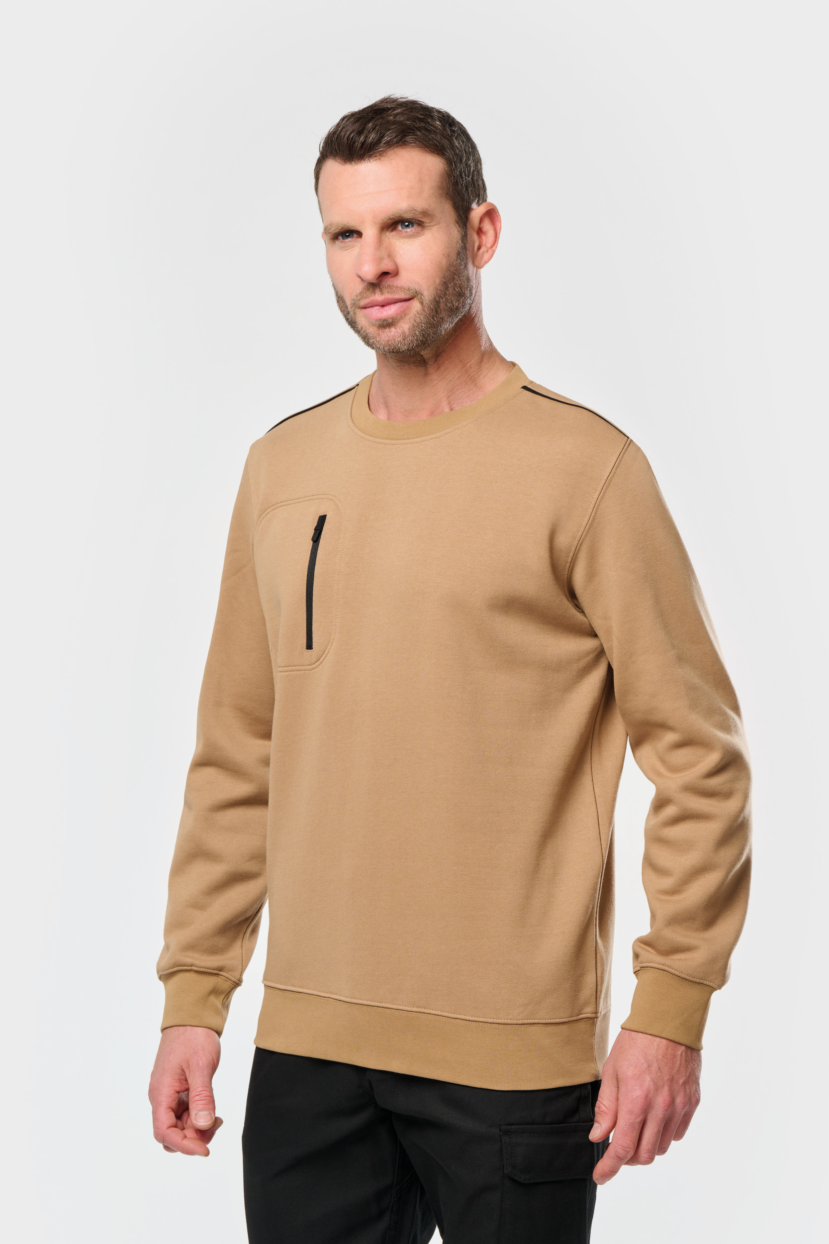 Wk. Designed To Work Sweat-shirt Day To Day zip poche contrastée unisexe WK403 – Image 6