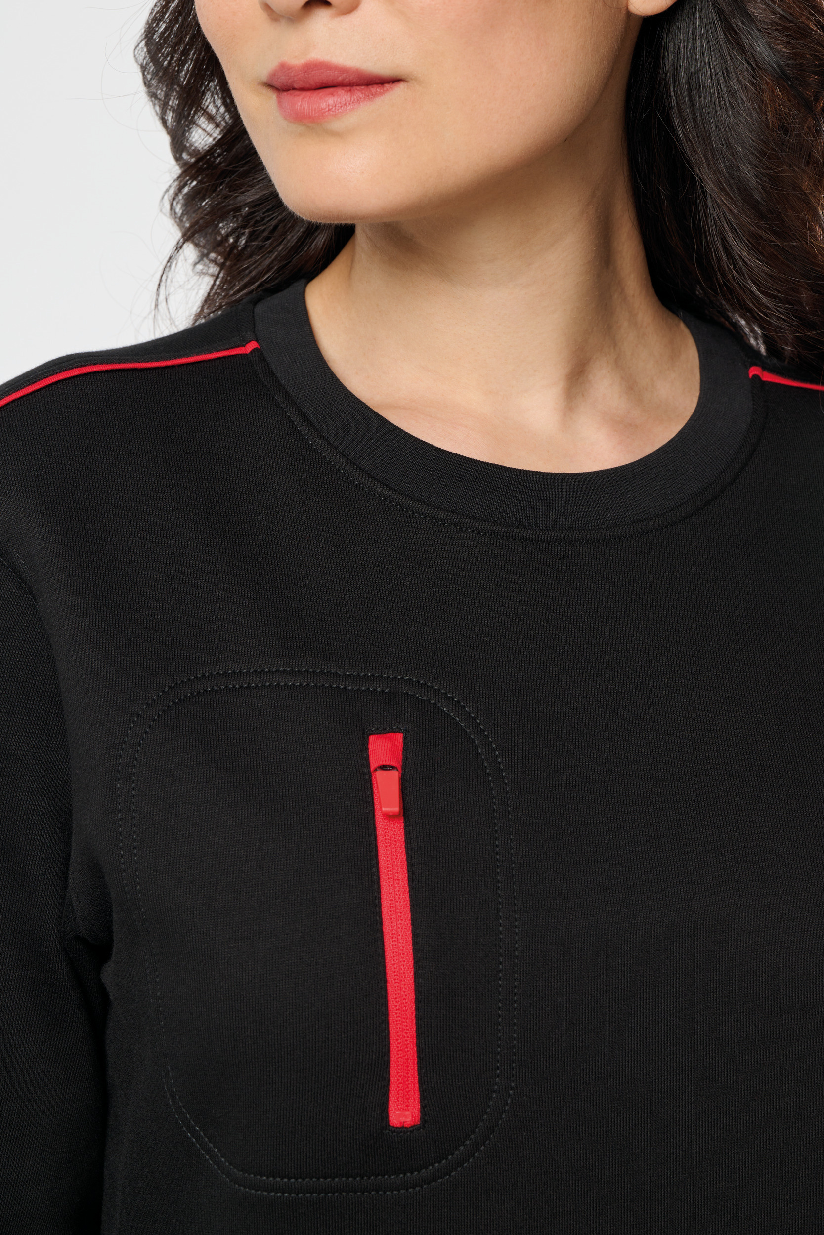 Wk. Designed To Work Sweat-shirt Day To Day zip poche contrastée unisexe WK403 – Image 5