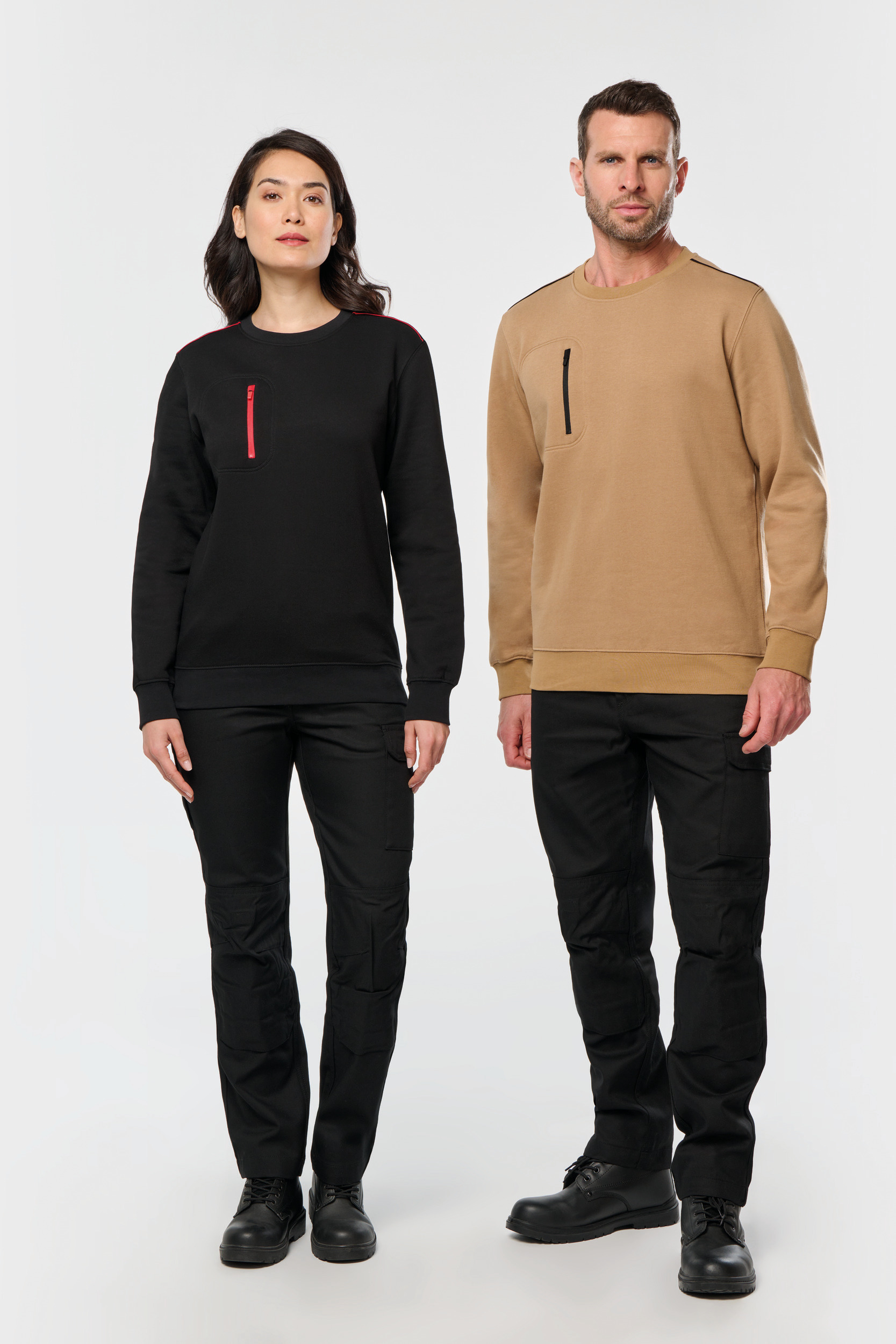 Wk. Designed To Work Sweat-shirt Day To Day zip poche contrastée unisexe WK403 – Image 2